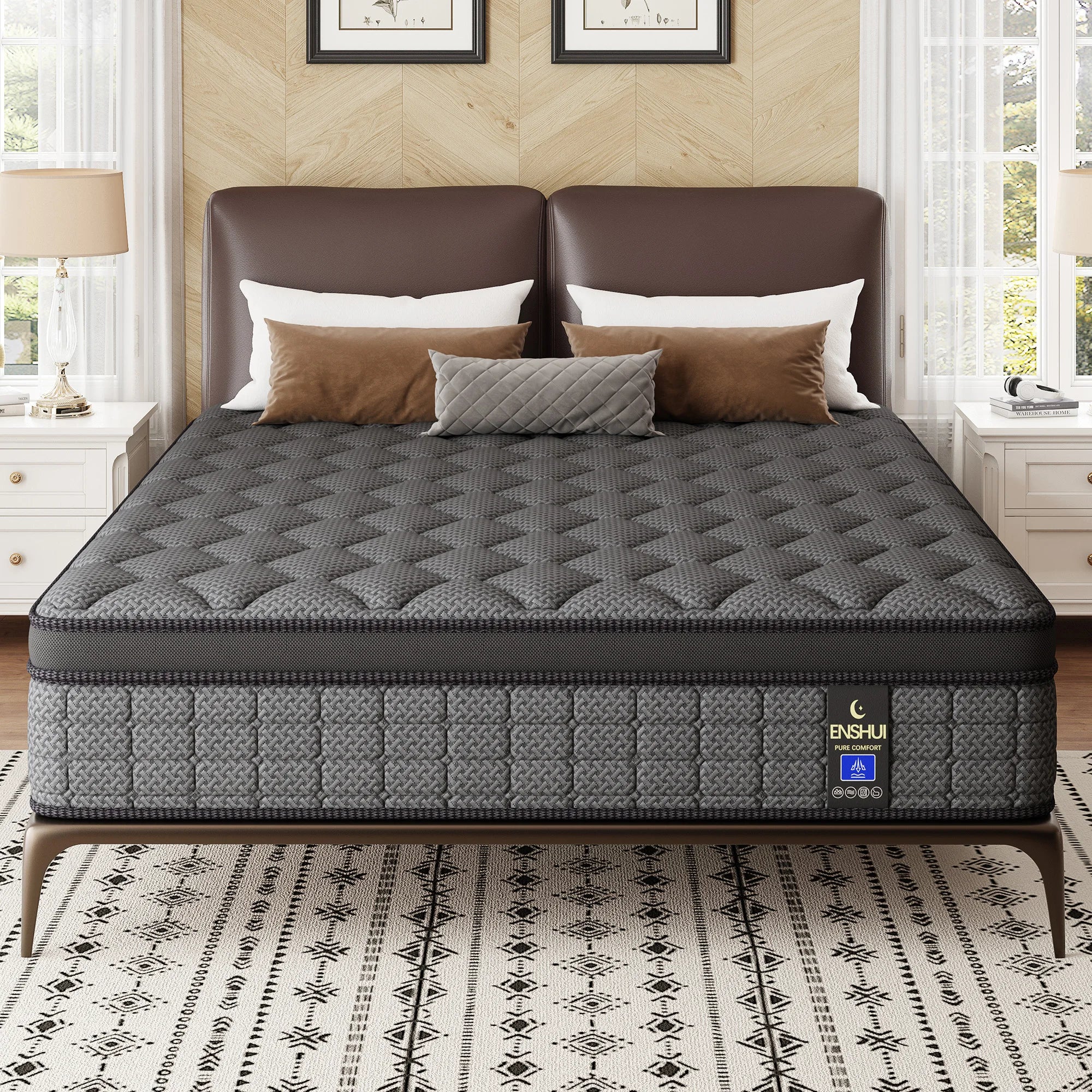ENSHUI 12/14 Inch Queen & King Mattress In A Box – Gel Memory Foam With Cooling Technology, Medium-Firm Feel, Motion Isolation & Edge Support, Breathable Polyester Cover, Twin/Full/Queen/King Sizes, Durable & Easy To Clean