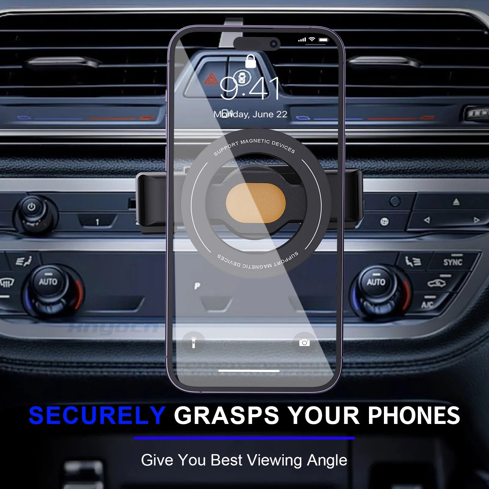 Car Mounted Magnetic Mobile Phone CD Slot Holder Smartphone Built-in 6 Powerful Magnets GPS Satellite Navigation for Iphone 16