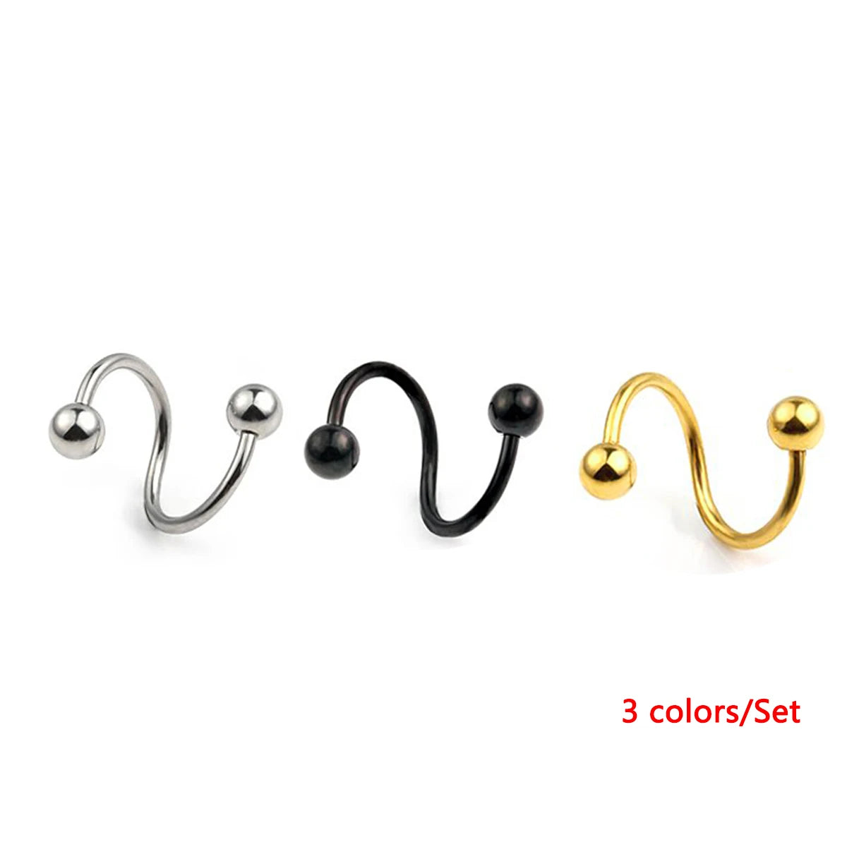 Women's Spiral Earrings Piercing Jewelry Multi-Use Body Jewelry - Lips Nose Septum Tragus Rook Labret Cartilage Hoop Rings Gift