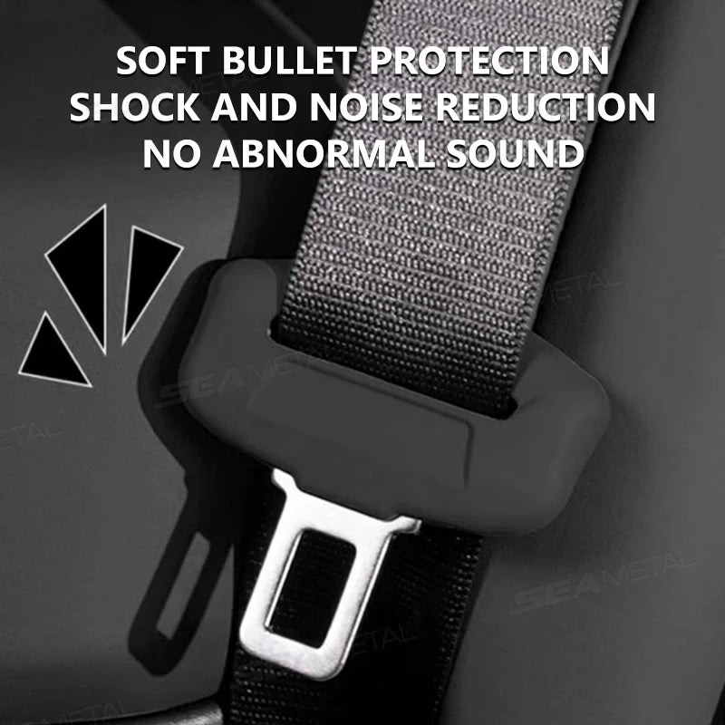 BLALION 2Pcs Seat Belt Buckle Cover Anti-Scratch Rubber Car Seat Buckle Protector Clip Protection Cover Universal for SUV Sedan