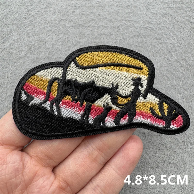 Western Cowboy Embroidered Patches DIY Boots Horse Patch For Clothing Iron On Patches Jackets Backpack Hats Sew Badges Patches