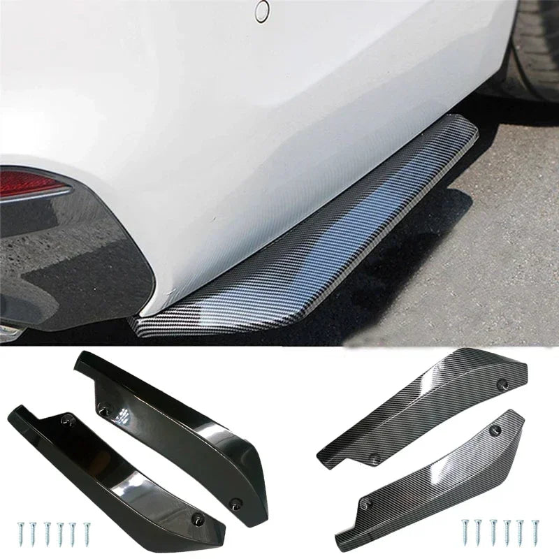 Car Front Rear Bumper Strip Lip Spoiler Diffuser Splitter Scratch Protector Carbon Fiber Winglets Side Skirt Extension Universal
