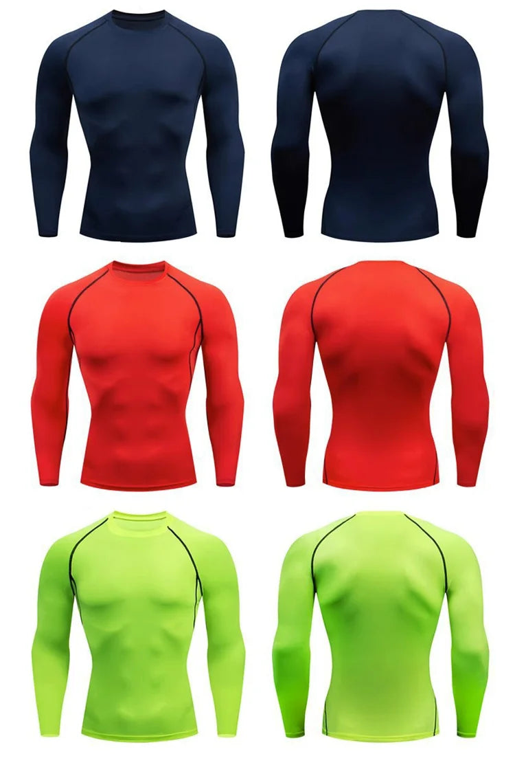 Compression Running Top Men Long Sleeve Shirt For Male Gym Clothing Quick Dry Sportswear Fitness Tee Training Workout Muscle Top
