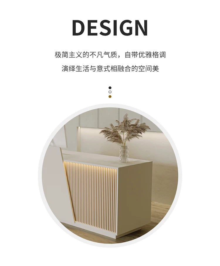 Customized Professional Reception Counter Simple Design Style Reception Desk Creative Storage Theke Empfang Office Furniture