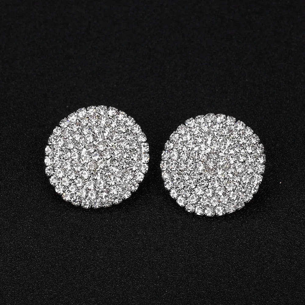 Women Fashion Shiny Rhinestone Big Drop Dangle Earrings Maxi Evening Dress Statement Earrings Accessories Wedding Bride Jewelry