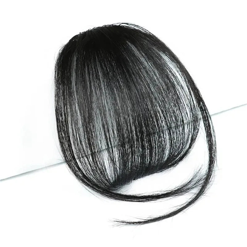 WIGSIN Synthetic Clip In Air Bangs Hair Extensions Short Straight Hairpiece Wig For Women Daily Use Hair Accessories