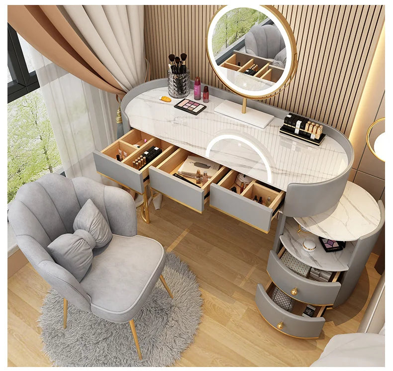 Bedroom Wooden Dressing Table Drawer Girls Led Light Standing Dressing Table Mirror Makeup Mesa De Maquillaje Rome Furniture