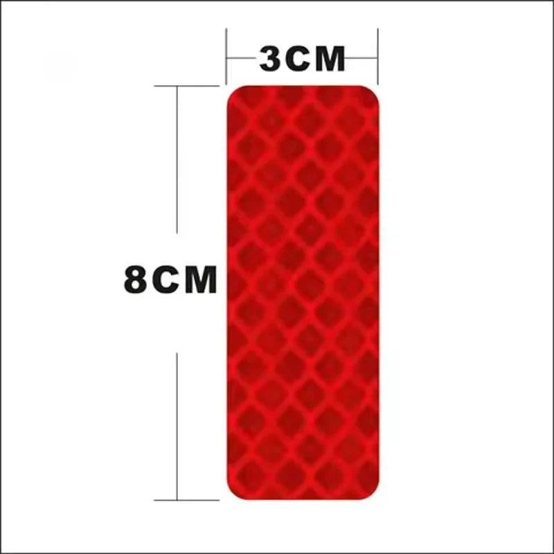 10pcs 3*8cm Car Bumper Reflective Stickers Reflective Warning Strip Tape Secure Reflector Stickers Decals Safety Warning