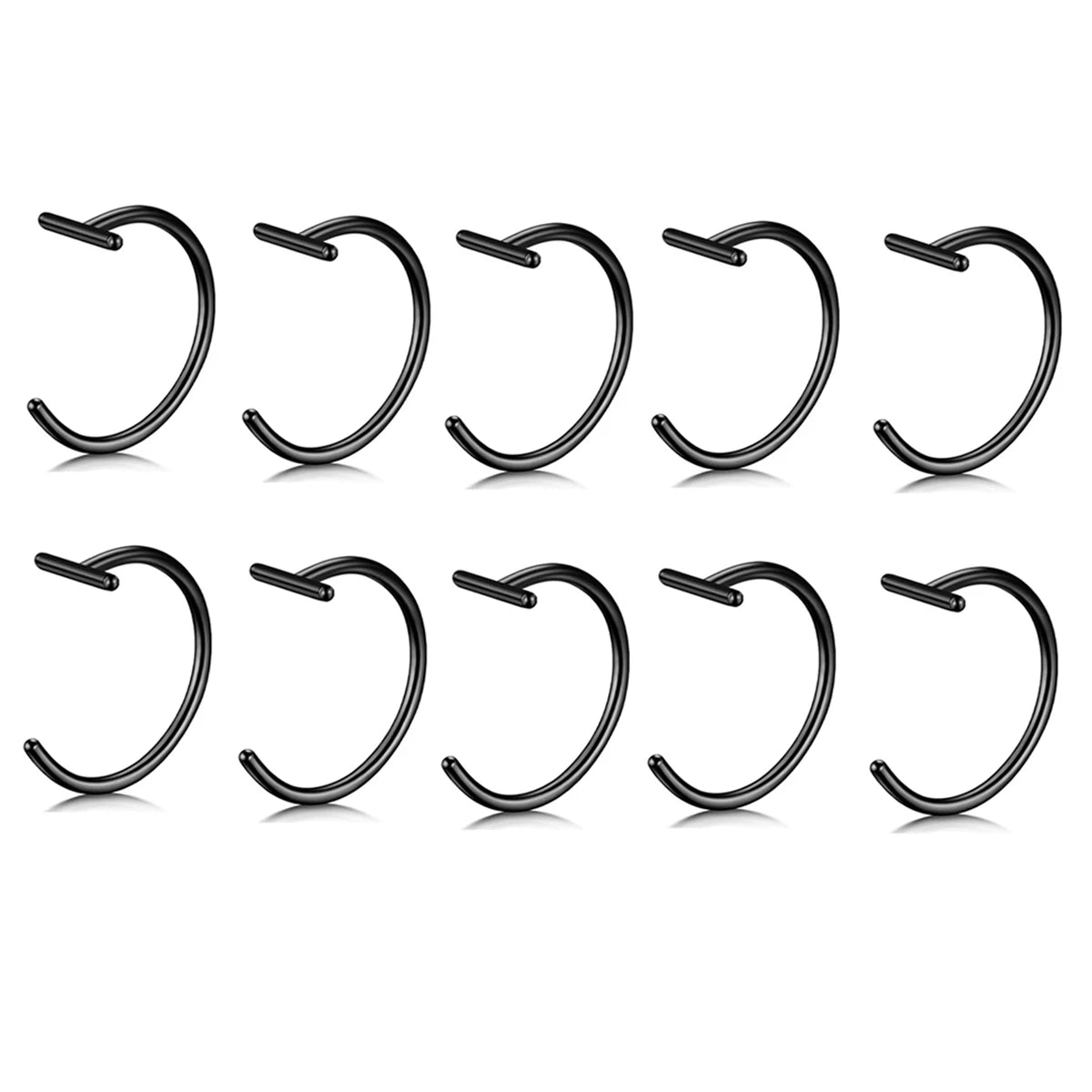 18G Clip-On Fake Lip Ring Stainless Steel Hypoallergenic Punk Non Piercing Lip Hoop 18K Gold Plated Cartilage Conch Cuff Earring