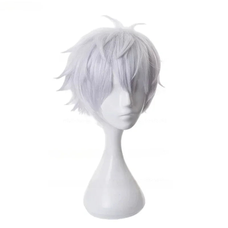 Gojo Satoru Cosplay Wig Anime Jujutsu Kaisen Cosplay Gojo Short Heat Resistant Synthetic Hair Anime Wigs Costume Party