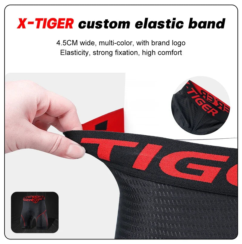 X-TIGER Cycling Underwear Men's Shorts 5D Padded Breathable Sports Riding Bike Bicycle MTB Liner Shorts with Anti-Slip Leg Grips
