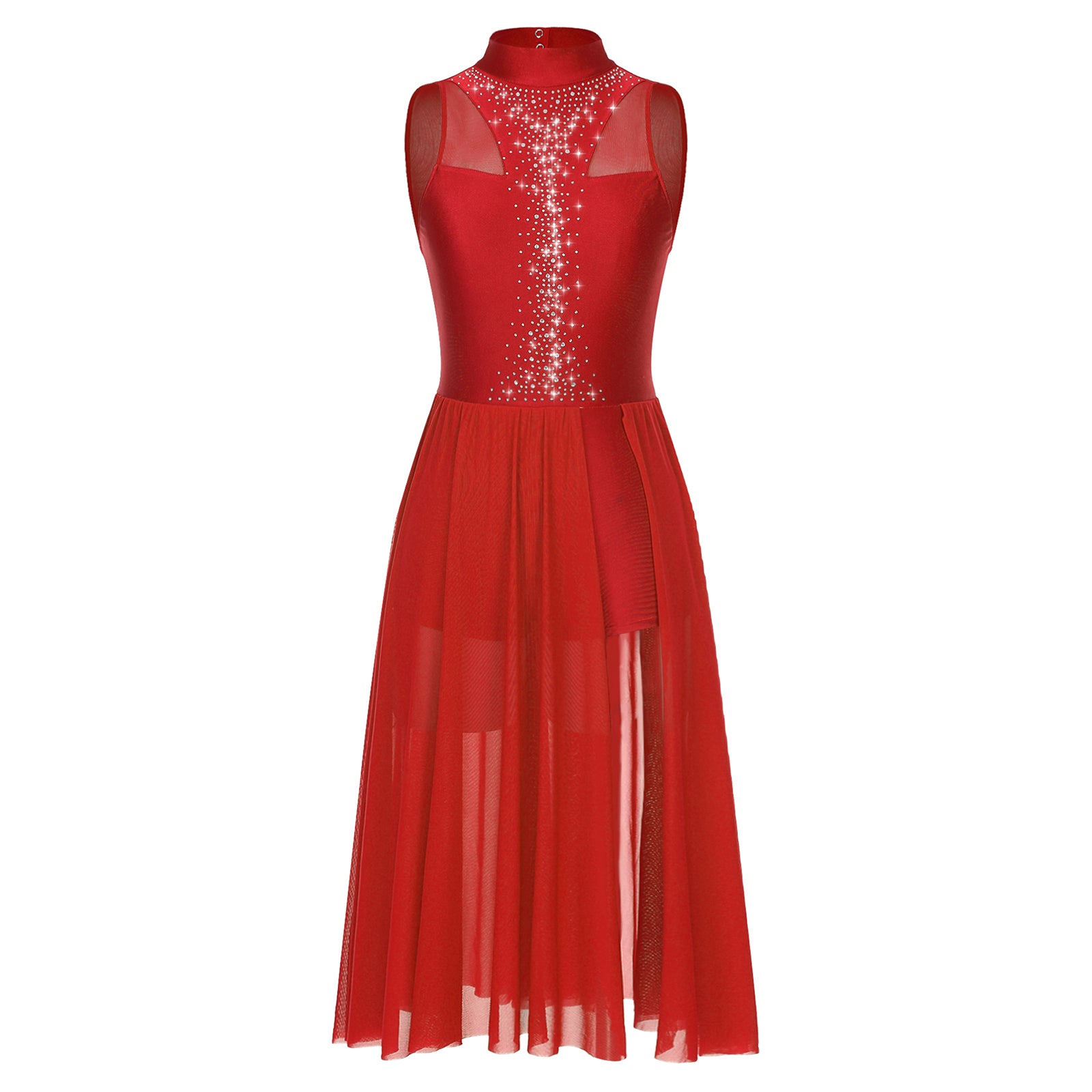 Womens Ballet Lyrical Dance Dress Cutout Back Full Length Overlay Leotard Costume Latin Rumba Tango Maxi Dress Long Dancewear