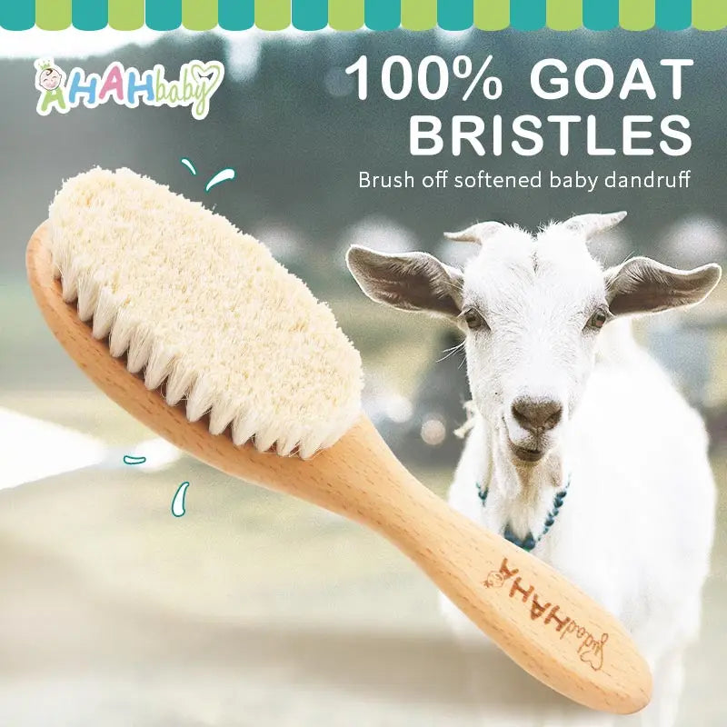 Baby Hair Brush for Hair Personalized Baby Brush Soft Goat Bristle Kids Hair Brush Newborn Hair Comb for Care