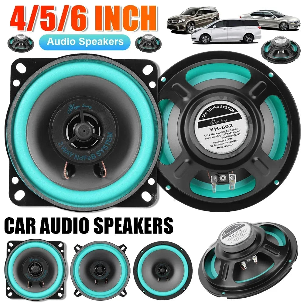 4/5/6 Inch Car Speakers 100W/160W Max Universal HiFi Coaxial Subwoofer Car Audio Music Stereo Full Range Frequency Auto Speakers
