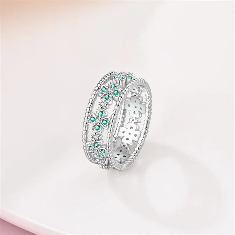 Rings For Women 925 Silver Size 6-9 Ocean Flower Sun Butterfly Heart Hollow Ring Fit For Engagement Weddings Fine Jewelry Gifts