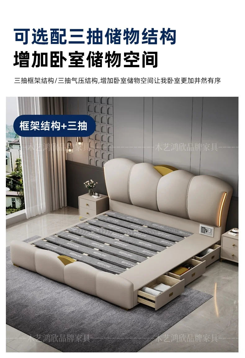 Bedroom Drawer Bed Twin Bedside Table Princess Sleeping Bed Storage Lounge Frame Muebles Para El Hogar House Accessories