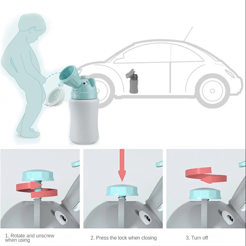 Emergency Portable Kids Urinal Outdoor Car Travel Shrinkable Toilet Pee Bottle 600/750ml Anti-leakage Boy Girl Training Potty