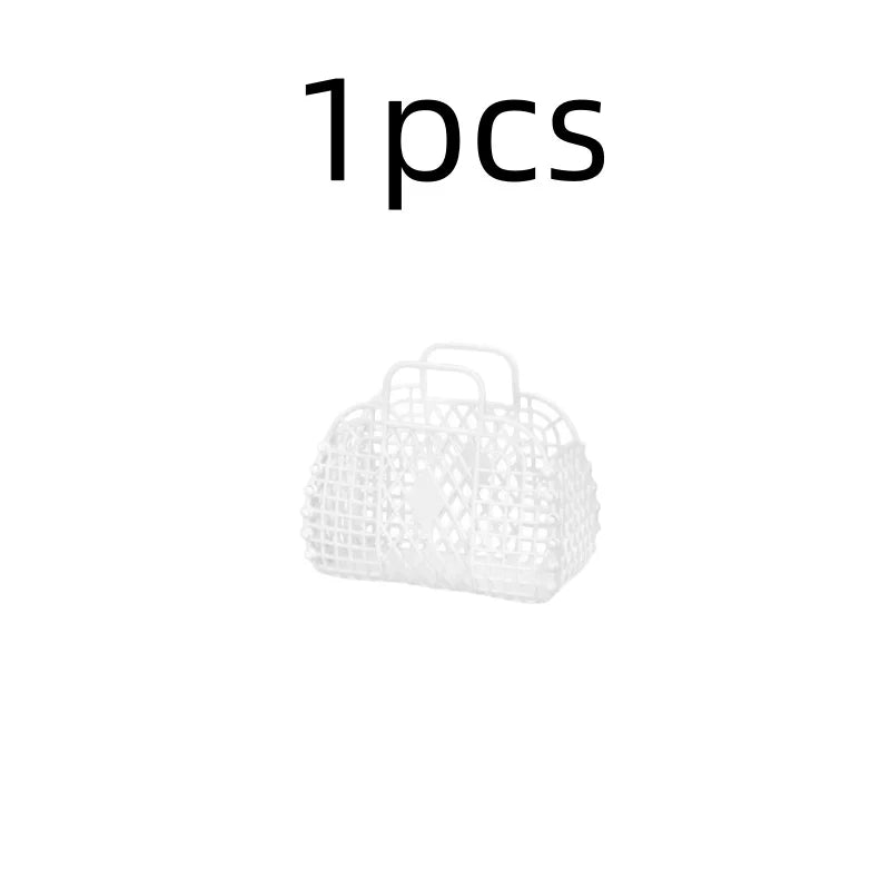 Detachable Shower Plastic Bath Bathroom Hollow Wash Storage Shopping Basket Home Storage Organization