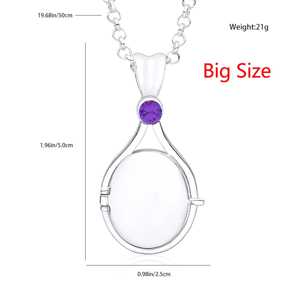 H2O Locket Pendant Necklace Mermaid Silver Color with Crystal Just Add Water Necklaces TV Movies Jewelry for Women Girls