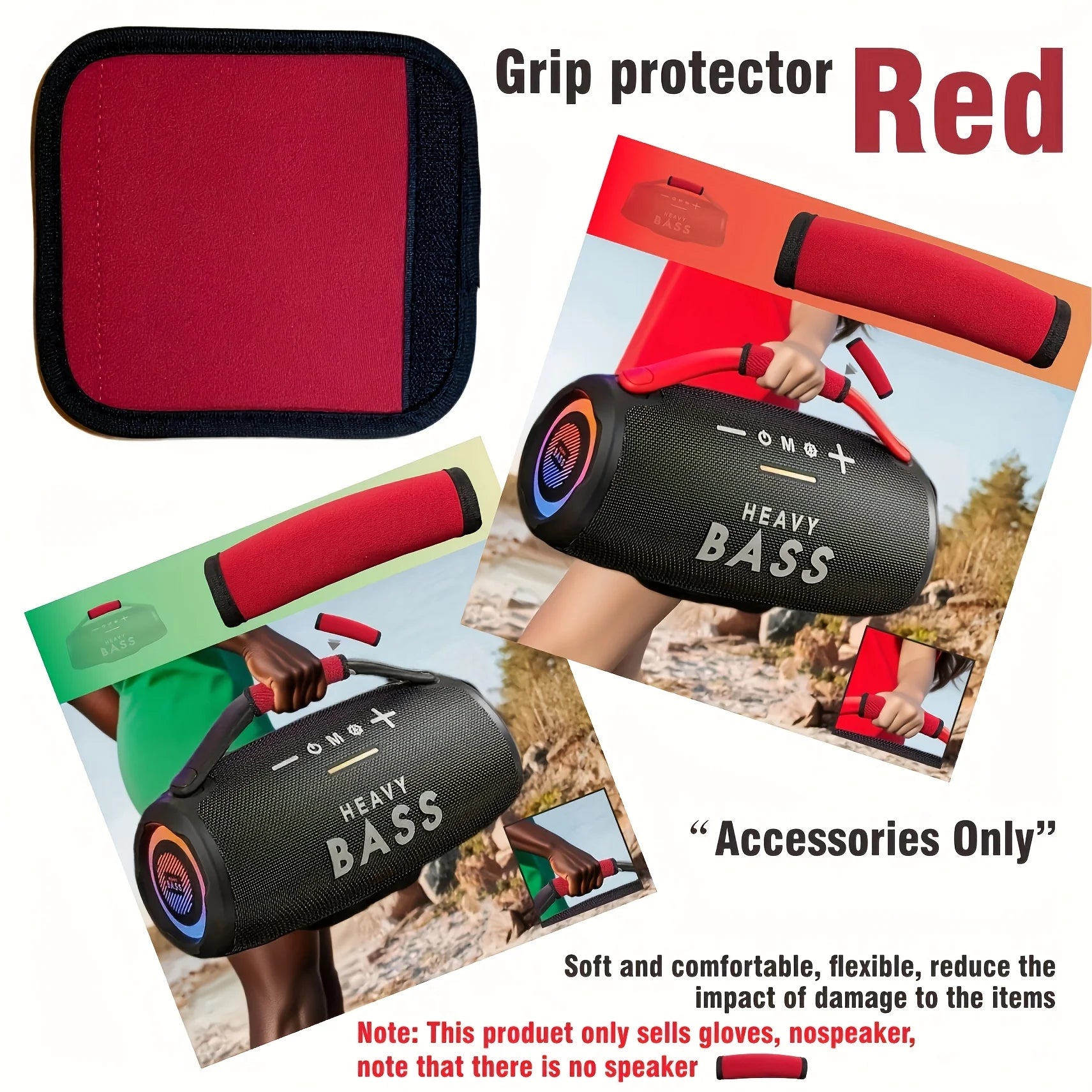 Heavy-Duty Subwoofer Handle Wrist Strap - Red Fabric Car Stereo Accessory with Non-Slip Grip, Compatible with Car Amplifier Spea