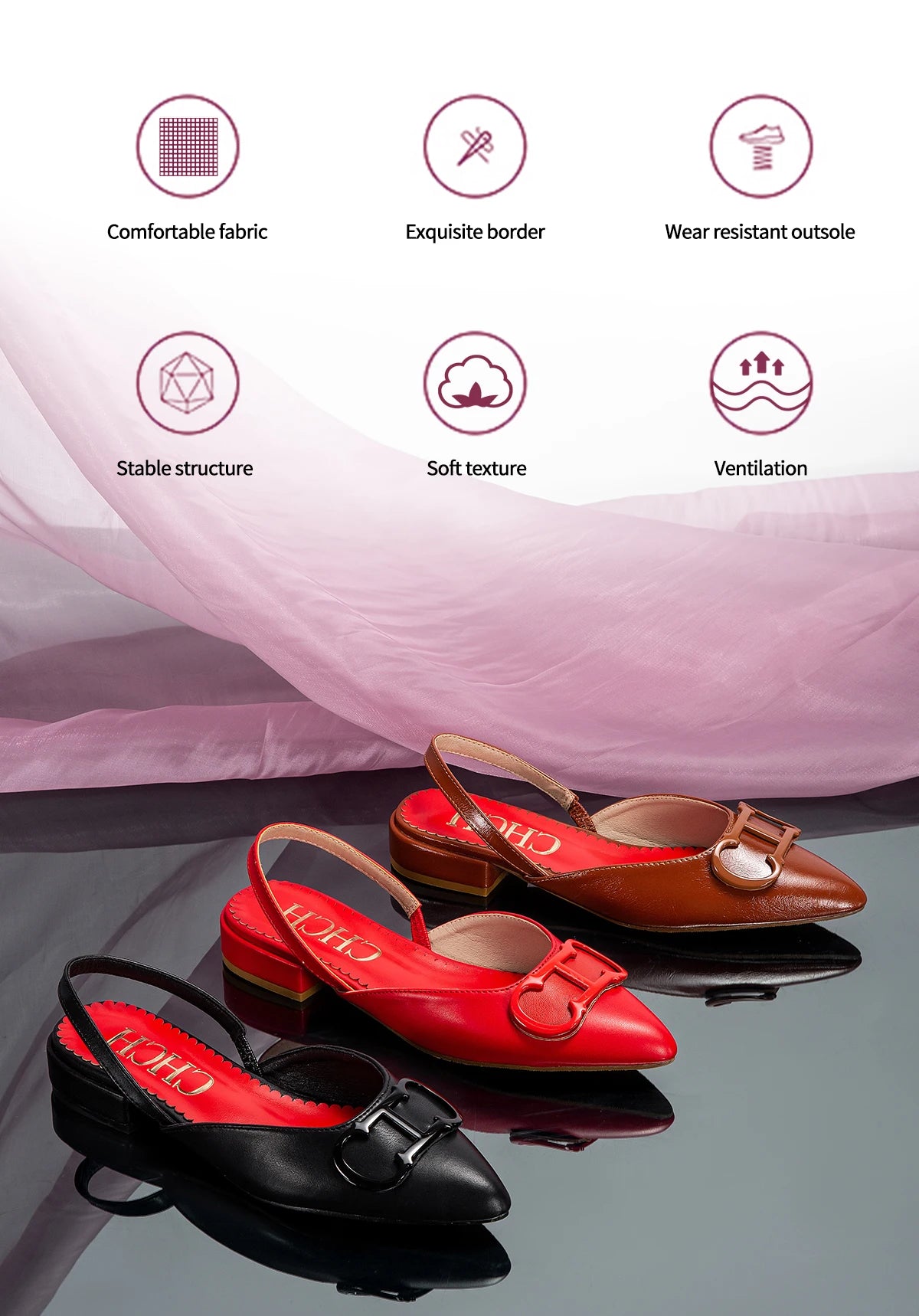 CHCH Women's Sandals 2024 New Black Pointed Flat bottomed loafers Simple Black Business Women's Shoes