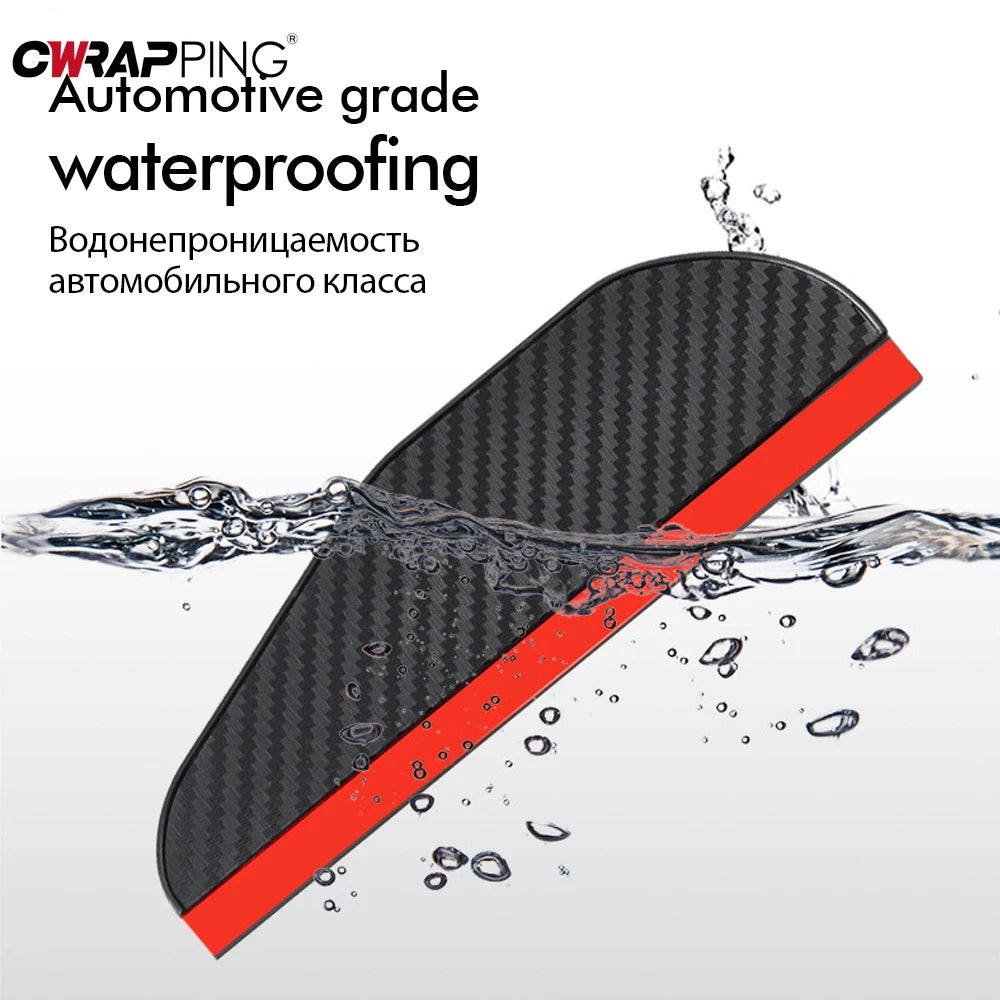 2/4Pcs Carbon Fiber Car Rearview Mirror Rain Shield Eyebrow Flexible Rearview Mirror Rain Shield Protector Eyebrow Rain Cover