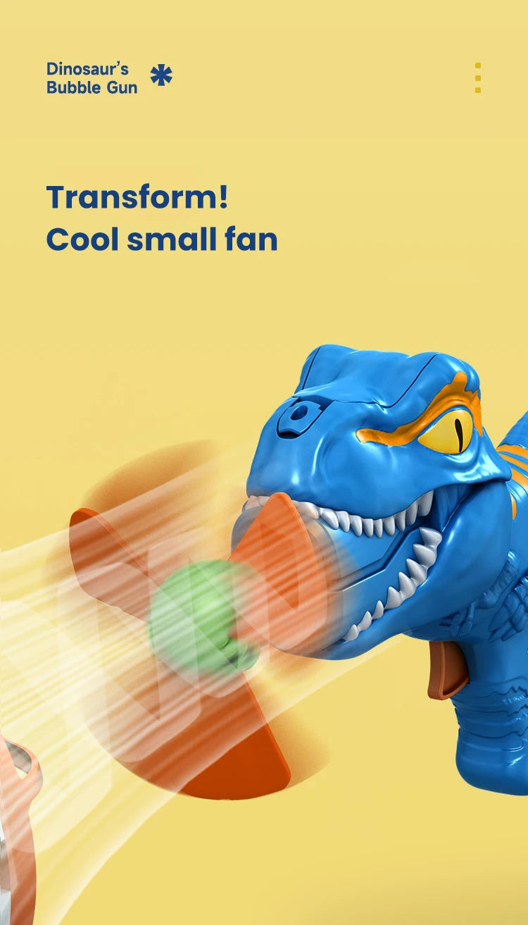 2 In 1 Large Bubbles Dinosaur Soap Bubble Electric Gun Toy Children's Outdoor Party Interactive Games for Kids Boys Girls Kids