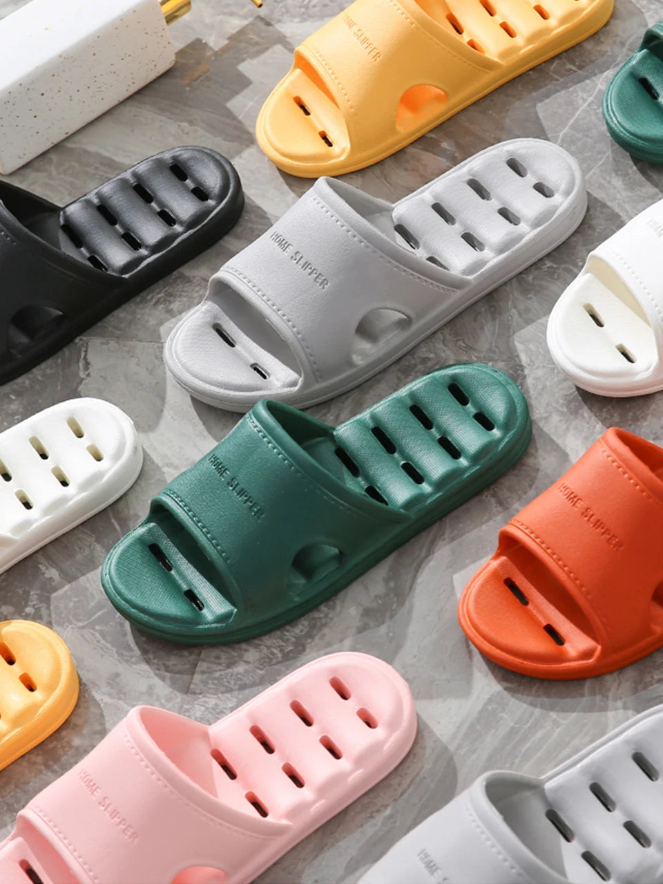 Unisex EVA Non Slip Soft Bottom Leaking Shower Man Woman Home Slippers Punching Bathroom Quick Drying Slipper