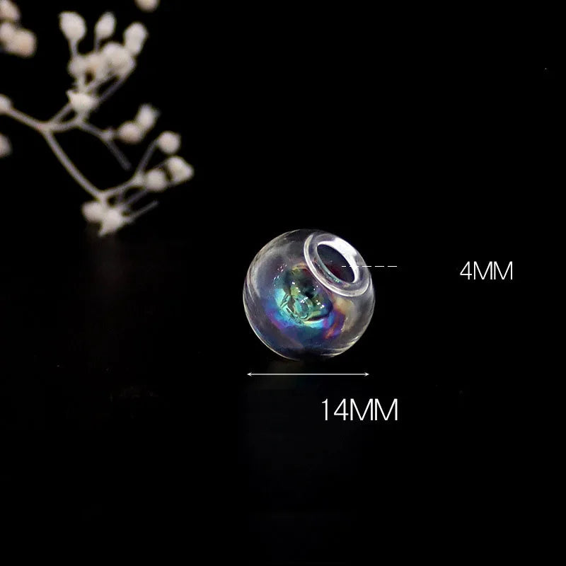 10piece 6-40mm Hollow Glass Ball With One Hole Round Bubble Vial Glass Globe Orbs Jewelry Findings Glass Locket Accessories