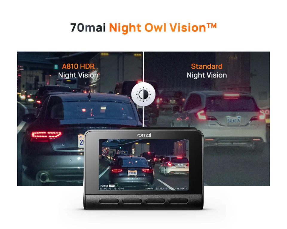 70mai 4K Dash Cam A810 Front Rear Set Suppor 4G Module LTE UP04 Remote Control GPS ADAS Car DVR 70mai A810 Car DVR