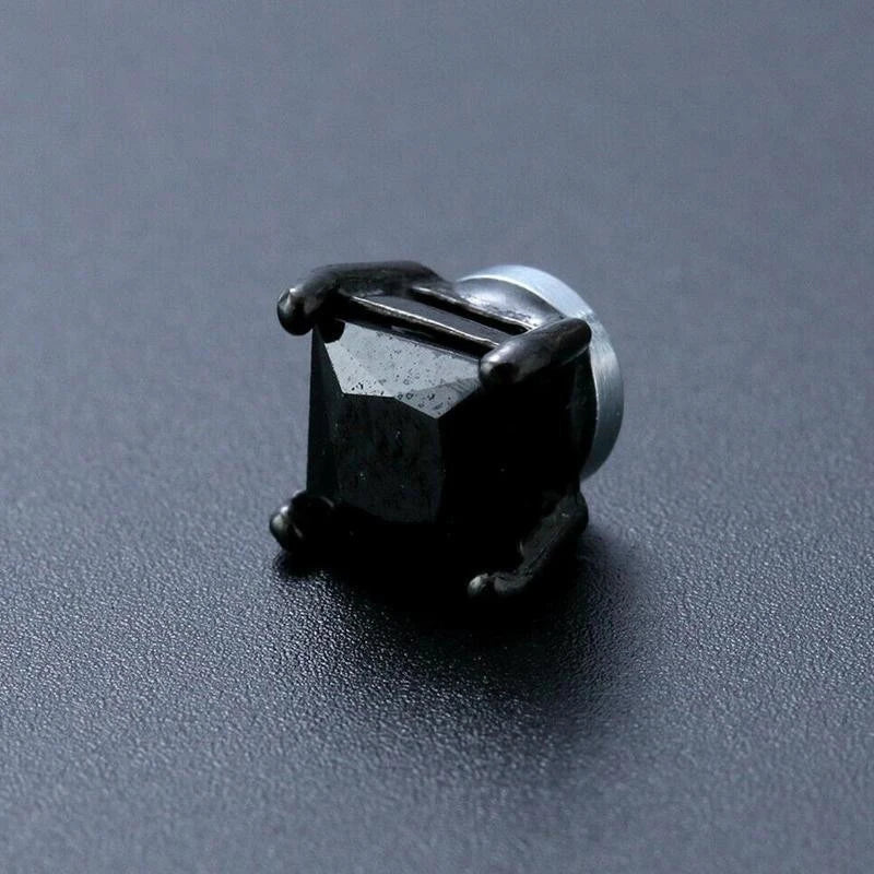 Crystal Strong Magnetic Ear Stud Clip Earrings for Men and Women Punk Round Zircon Magnet Earrings Non Piercing Jewelry