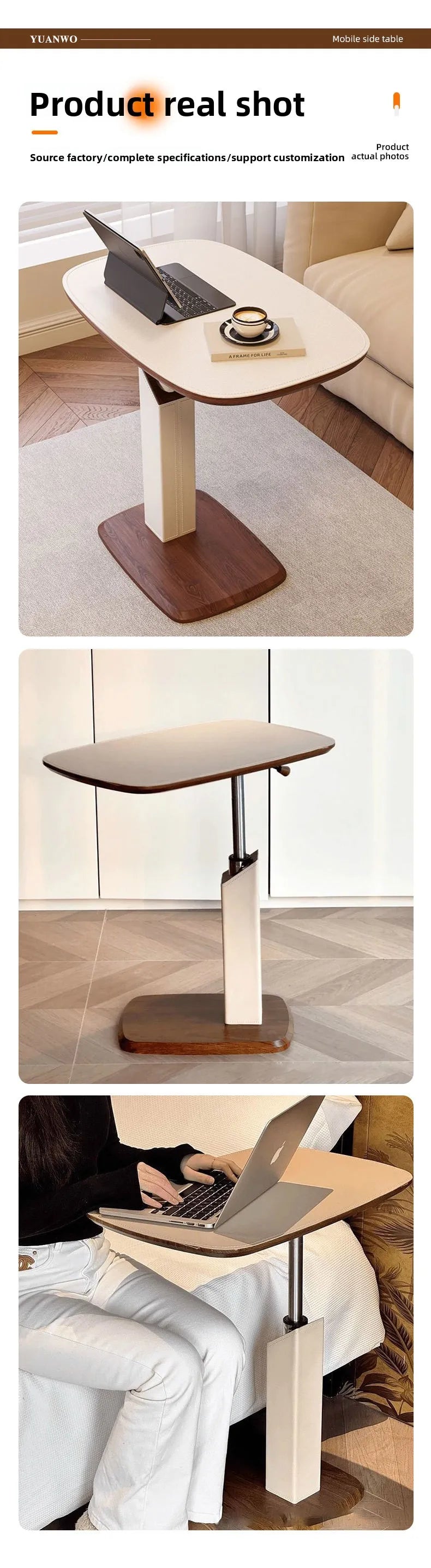 Lifting Bedside Table Movable Sofa Coffee Table Mobile Corner Jihu Rotating Living Room Computer Table Mini Small Side Table