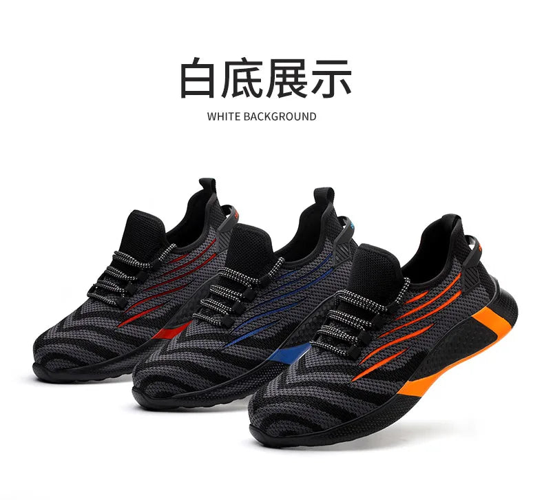 Men Work Safety Shoes Anti-puncture Protective Shoes Men Indestructible Work Shoes Men Boots Lightweight Breathable Safety Boots