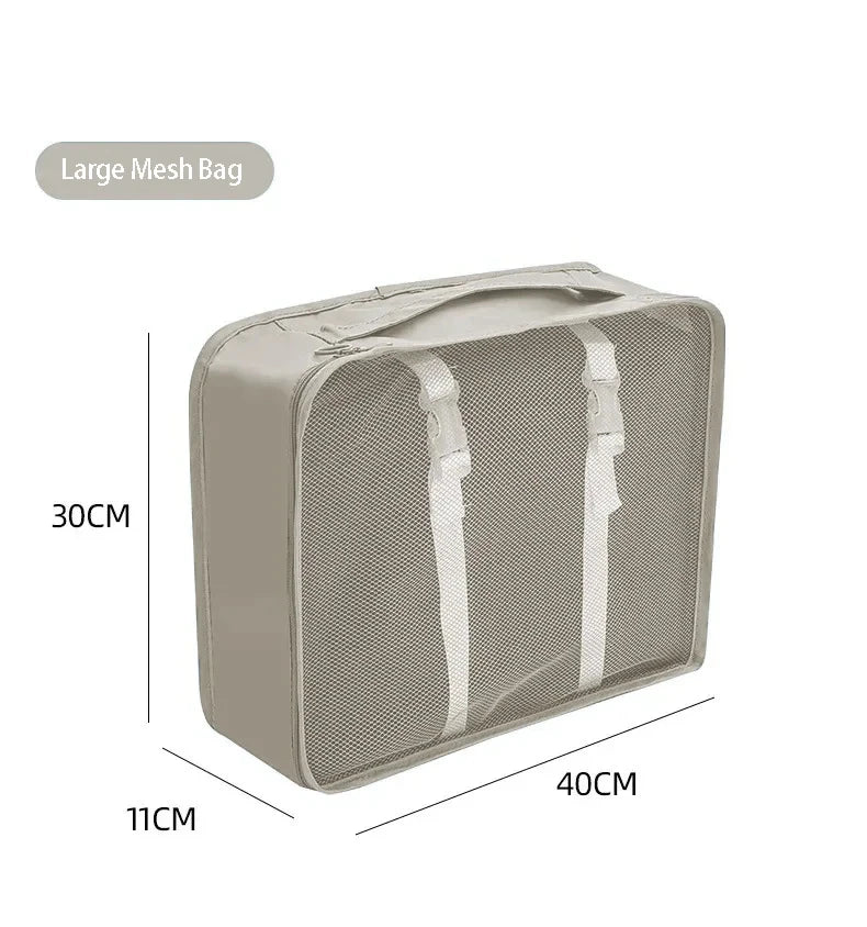 7/10 Pcs Set Travel Organizer Storage Bags Suitcase Packing Cubes Cases Portable Wardrobe Luggage Clothes Shoe Pouch Fold