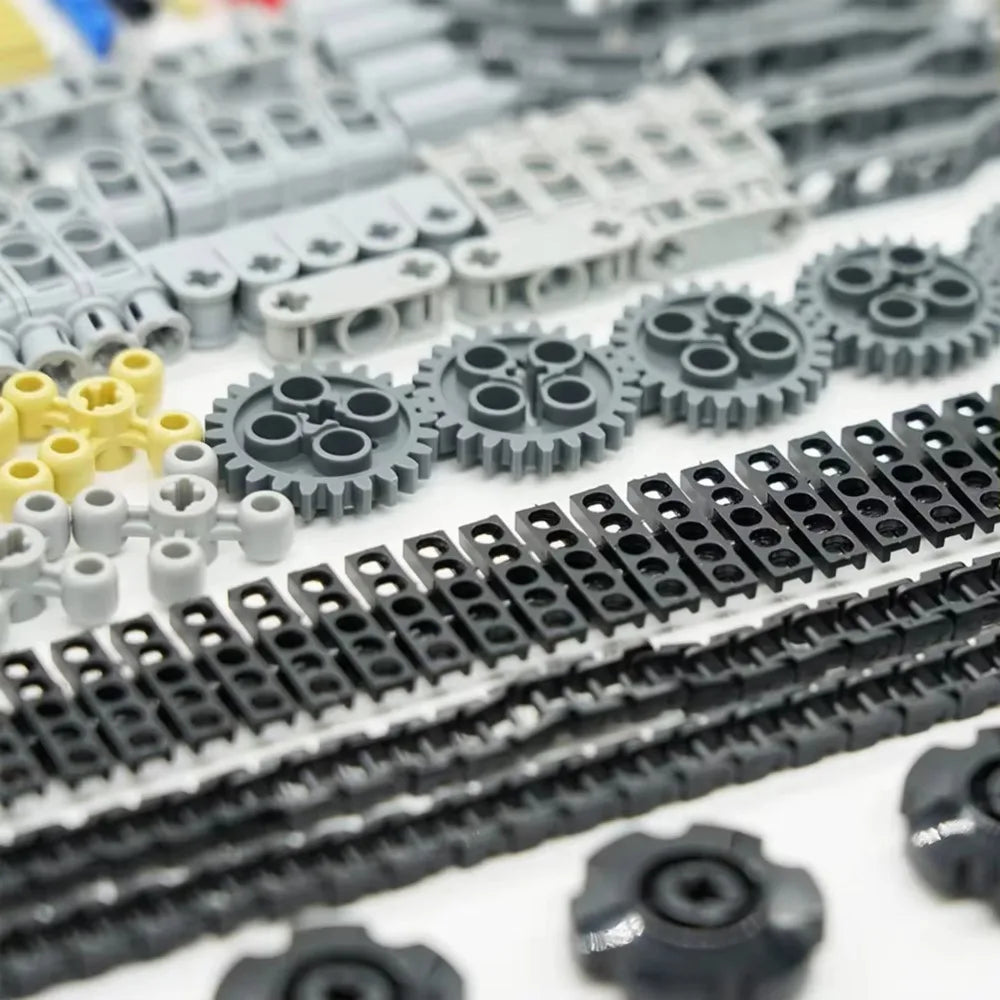 768PCS Technical Parts Building Kit Gears Axles Wheels Connector MOC Bricks Bulk Educational STEM Toys For DIY Car Robot Models