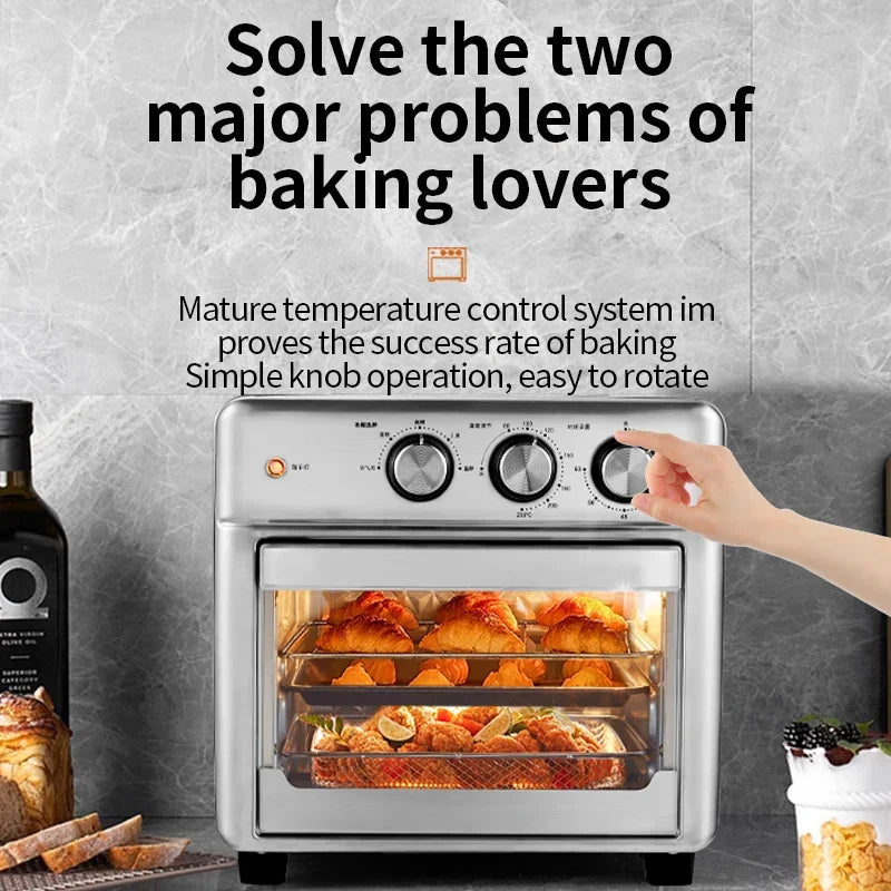 13L Air Fryers 26L Large Capacity Electric Fryer Oven Oilless Cooker Visible Window Household Kitchen Deep Fryer without Oil