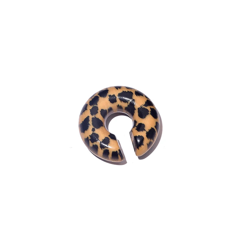 1 Piece Round Leopard Print Ear Clips Earrings For Women C Shape No Piercing Fake Cartilage Ear Cuff Female Jewelry Accessories