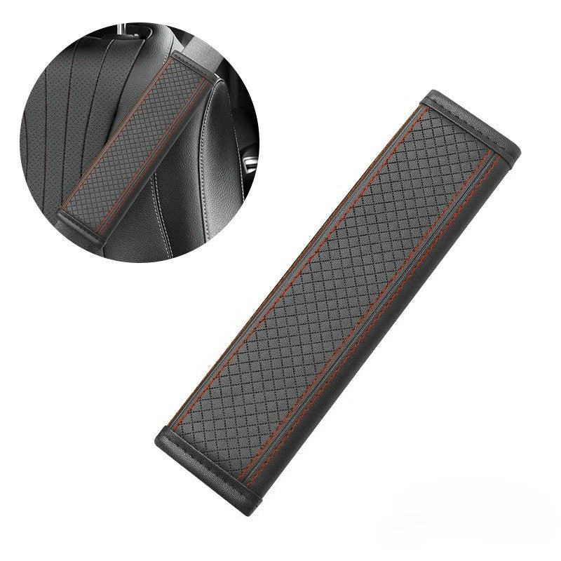 1PCS Car Seat Belt Protective Cover Anti-neck Strangling Skin-feel Leather Fine Hole Car Seat Belt Shoulder Guard Cover