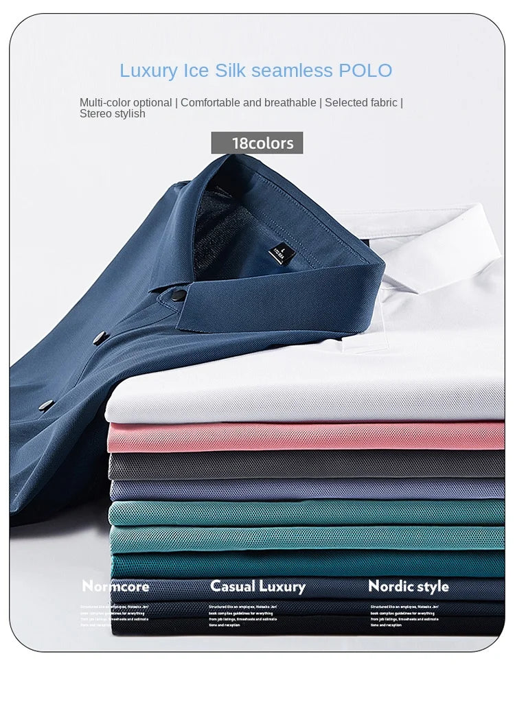 Selected popular nylon fabric, dad's summer clothing, middle-aged men's short sleeved T-shirt, summer ice silk quick drying, mid