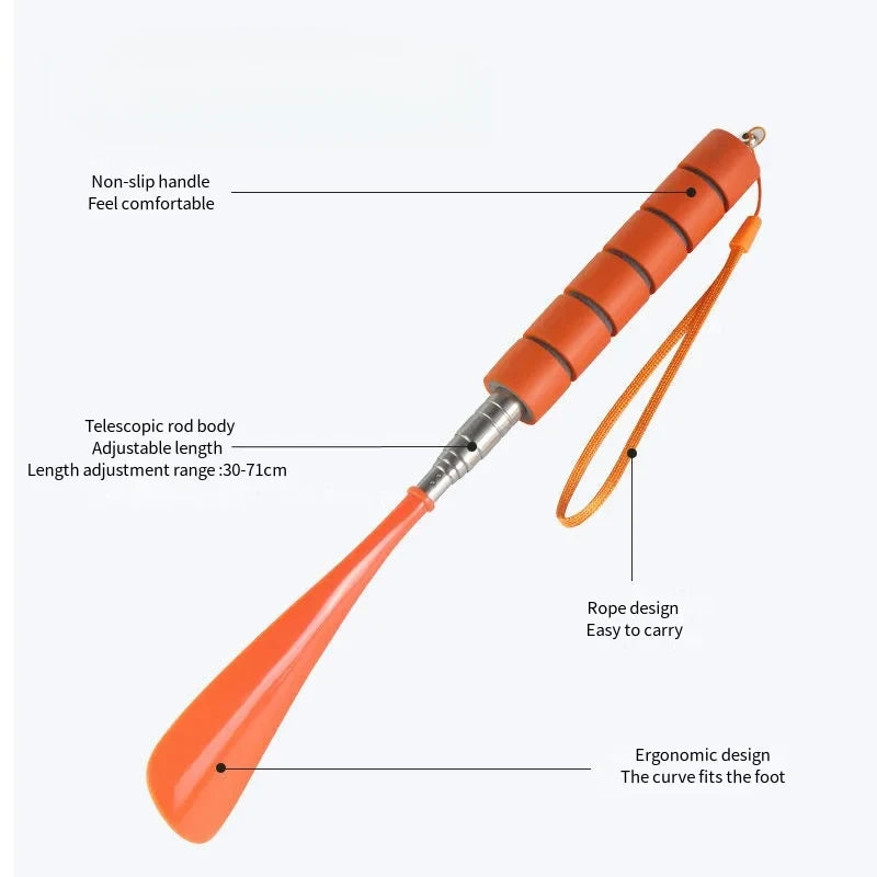 Best-Selling Stretchable Long Shoehorn 30cm-71cm Metal Shoehorn Pregnant Women And The Elderly Shoe Spoon Without Bending Shoes