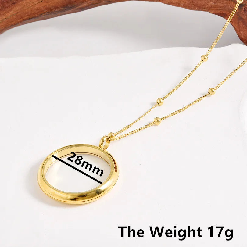 1Pc Inner Size 10-40mm Round Glass Memory Coin Holder Locket Pendant Necklaces Floating Living Relicario Collares Jewelry Bulk