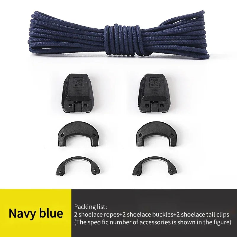 Fashion No Tie Shoelaces Outdoor Running Sneakers Laces Round Tennis Shoe Laces Without Ties Adult Kids Shoelace Shoes Accesorie