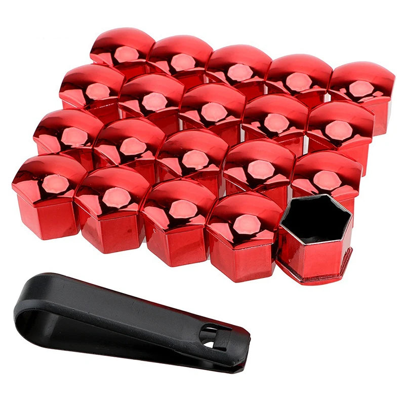 20 Pcs Car Wheel Nut Caps 17mm/19mm/21mm Auto Hub Screw Cover Black Plastic Anti Dust Car Wheel Nut Bolt Covers Tire Accessories