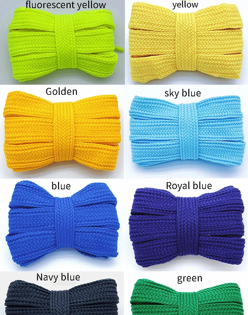New 2cm wide fashion laces men and women sneakers flat shoes casual shoes lace length 100/120/140/160cm shoelace 18 color