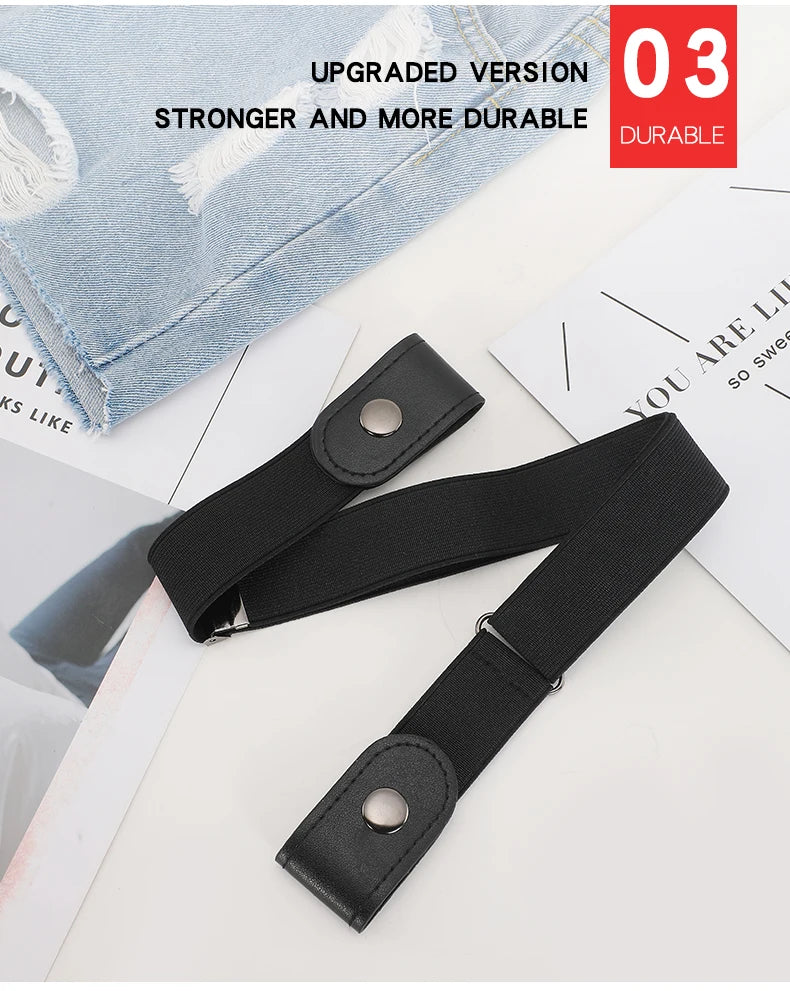Buckle-Free Belt For Jean Pants,Dresses,No Buckle Stretch Elastic Waist Belt For Women/Men,No Bulge,No Hassle Waist Belt