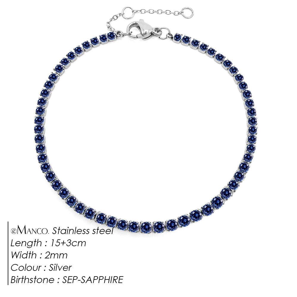 EManco Stainless Steel Women's Zirconia Tennis Bracelet Classic Bridal Accessories Wholesale