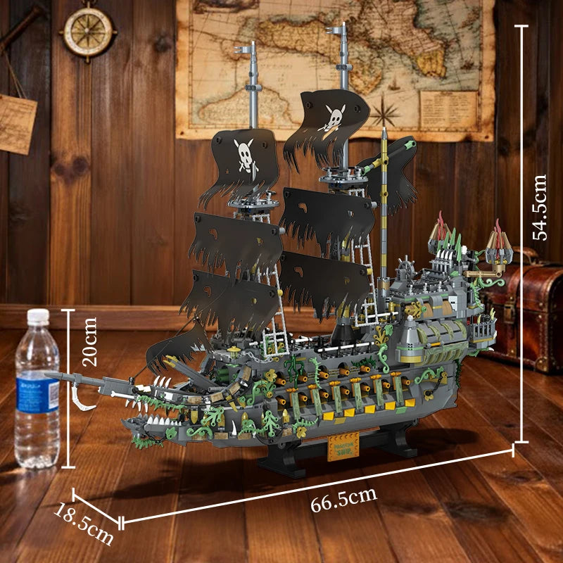 2434pcs Pirate Ship Building Blocks, Flying Dutchman Bricks Set, Educational STEM Toys for Boys, Creative Gift for Kids