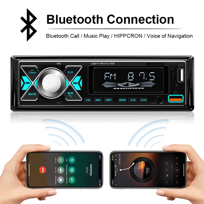 Car 1 din Radio Audio Stereo MP3 Player Bluetooth Multimedia Digital Stereos For Car Universal Colorful With Aux Input USB