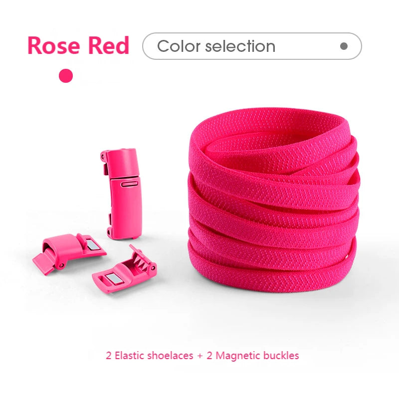 Magnetic Lock Shoelaces without ties Colorful Elastic Laces Sneakers No Tie Shoe laces Kids Adult Flat Shoelace Rubber Bands