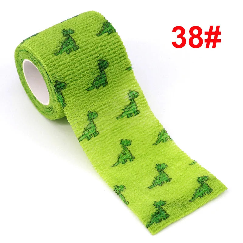 Animal Pattern Printed Self Adhesive Elastic Bandage 4.5m Sports Wrap Tape for Finger Joint Knee First Aid Kit Pet Tape